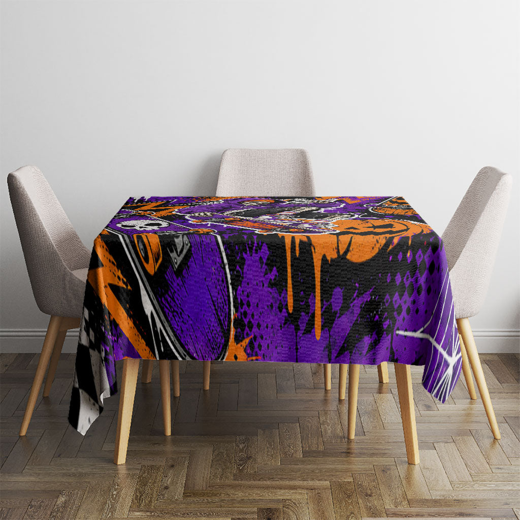 Halloween Skeleton Skateboarder Tablecloth Graffiti Ghost Pumpkin Streetwear Graphic