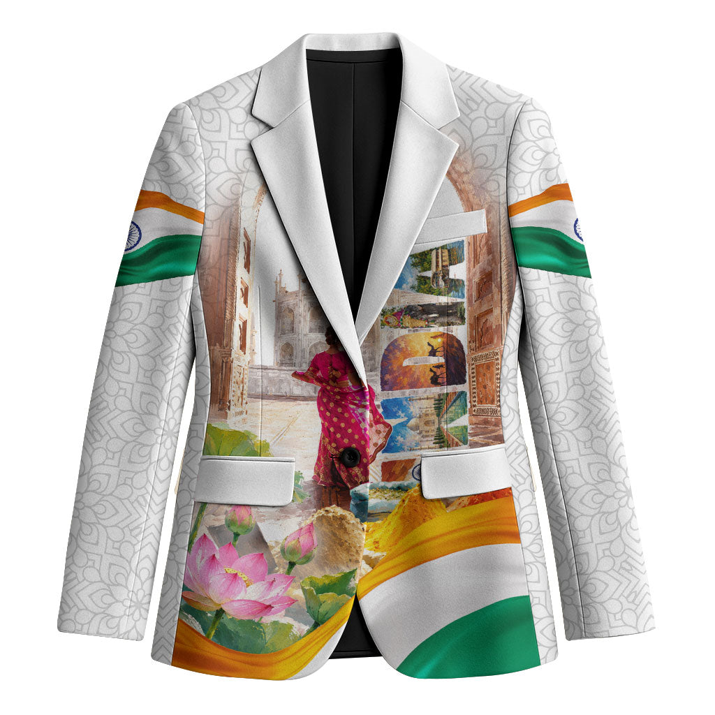 India Independence Day Blazer Cultural Heritage Landmark Taj Mahal Watercolor Art