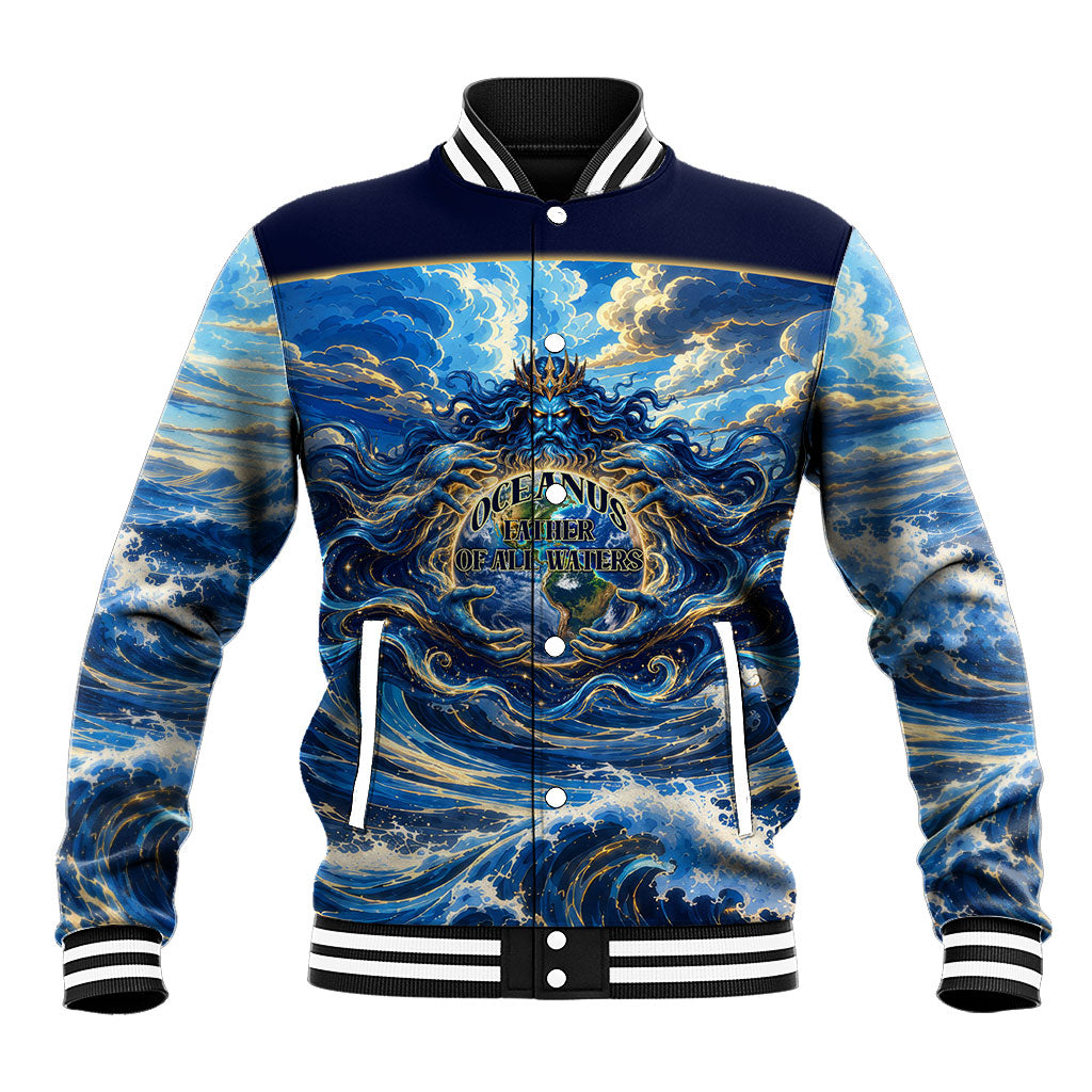 Oceanus Father Of All Waters The Titan Lord Baseball Jacket Ancient Greek Mythology Titan Sea God Art