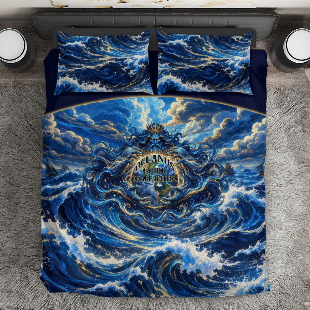 Oceanus Father Of All Waters The Titan Lord Bedding Set Ancient Greek Mythology Titan Sea God Art