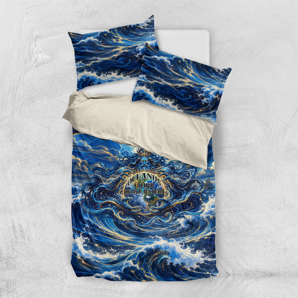Oceanus Father Of All Waters The Titan Lord Bedding Set Ancient Greek Mythology Titan Sea God Art