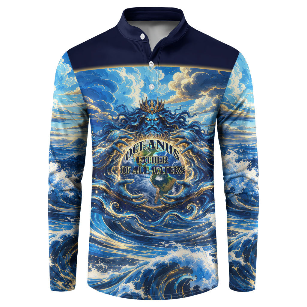 Oceanus Father Of All Waters The Titan Lord Button Sweatshirt Ancient Greek Mythology Titan Sea God Art