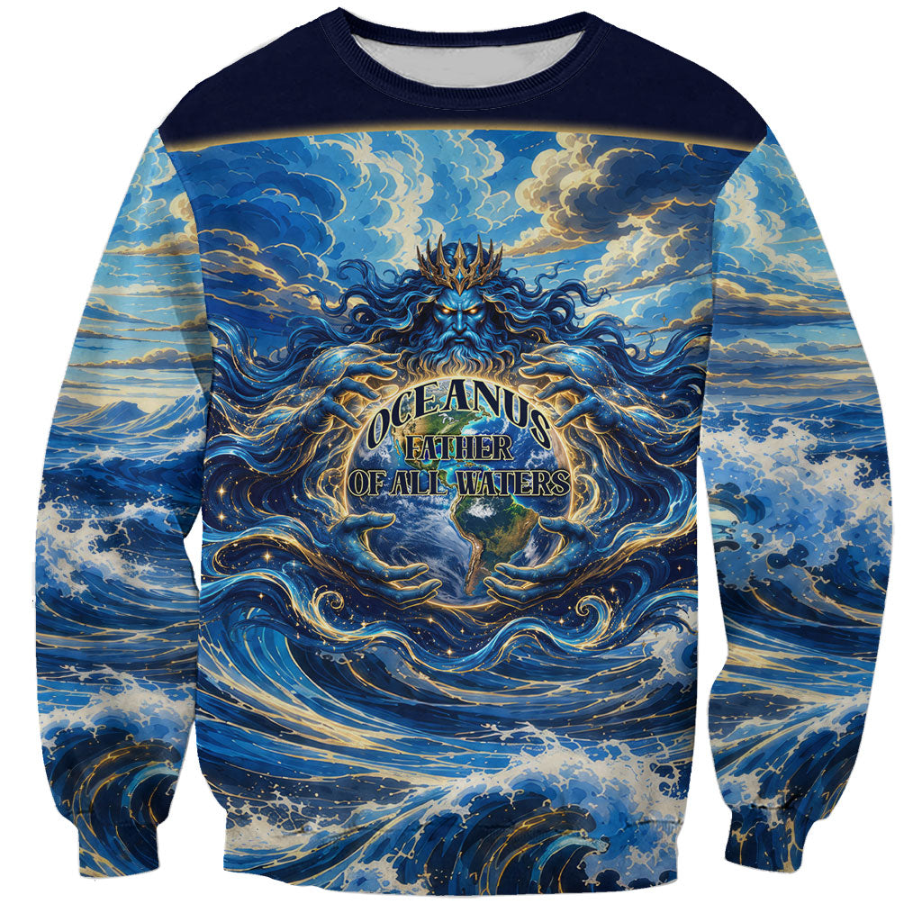 Oceanus Father Of All Waters The Titan Lord Sweatshirt Ancient Greek Mythology Titan Sea God Art