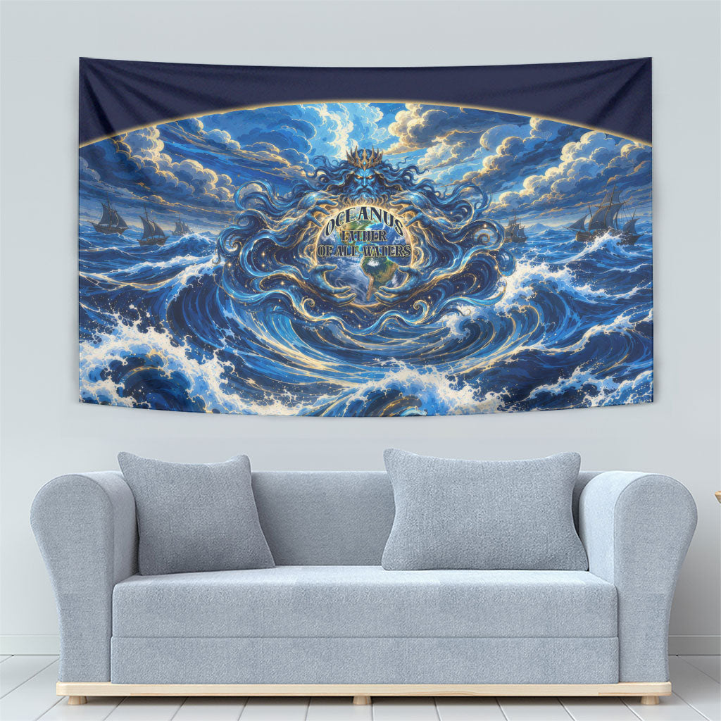 Oceanus Father Of All Waters The Titan Lord Tapestry Ancient Greek Mythology Titan Sea God Art
