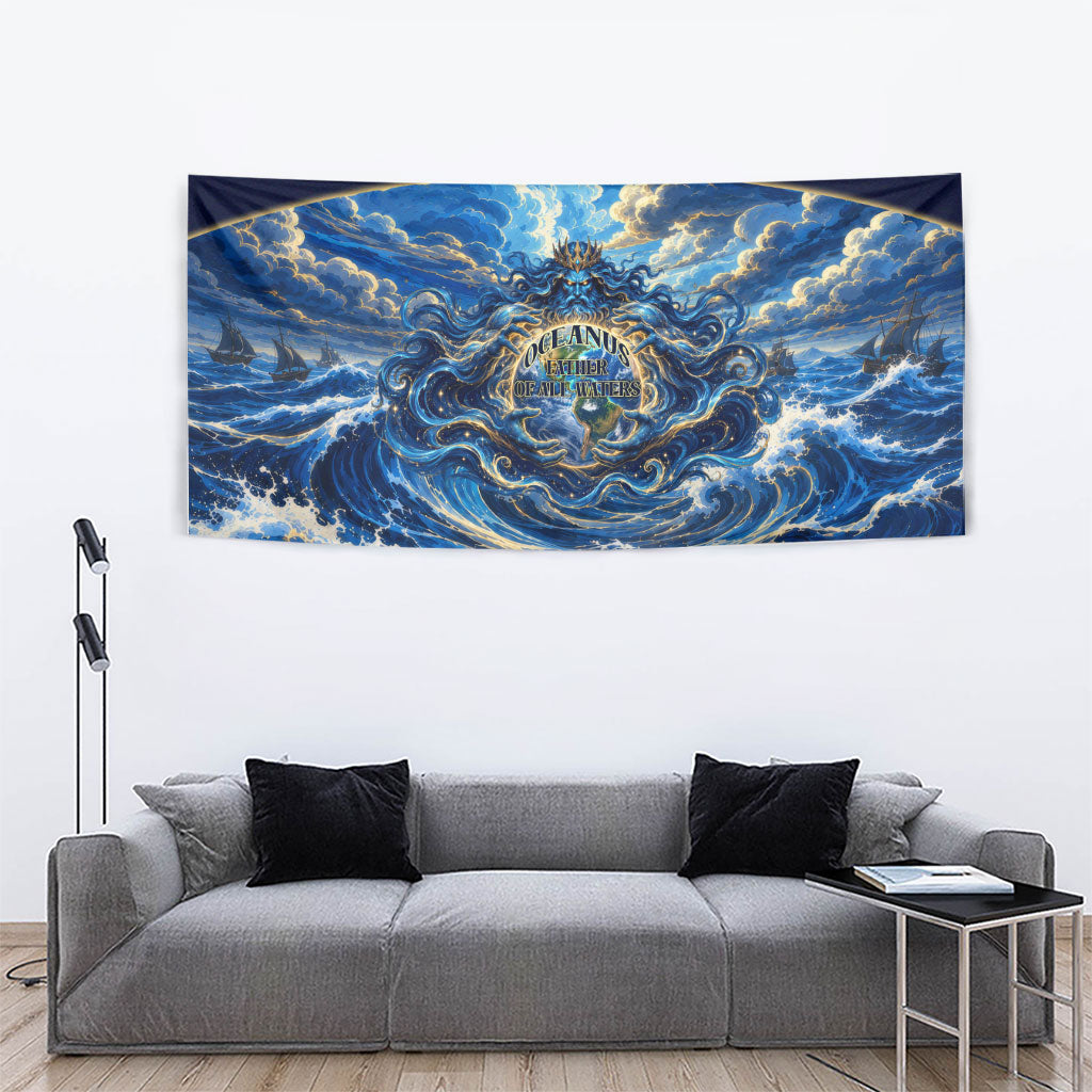 Oceanus Father Of All Waters The Titan Lord Tapestry Ancient Greek Mythology Titan Sea God Art