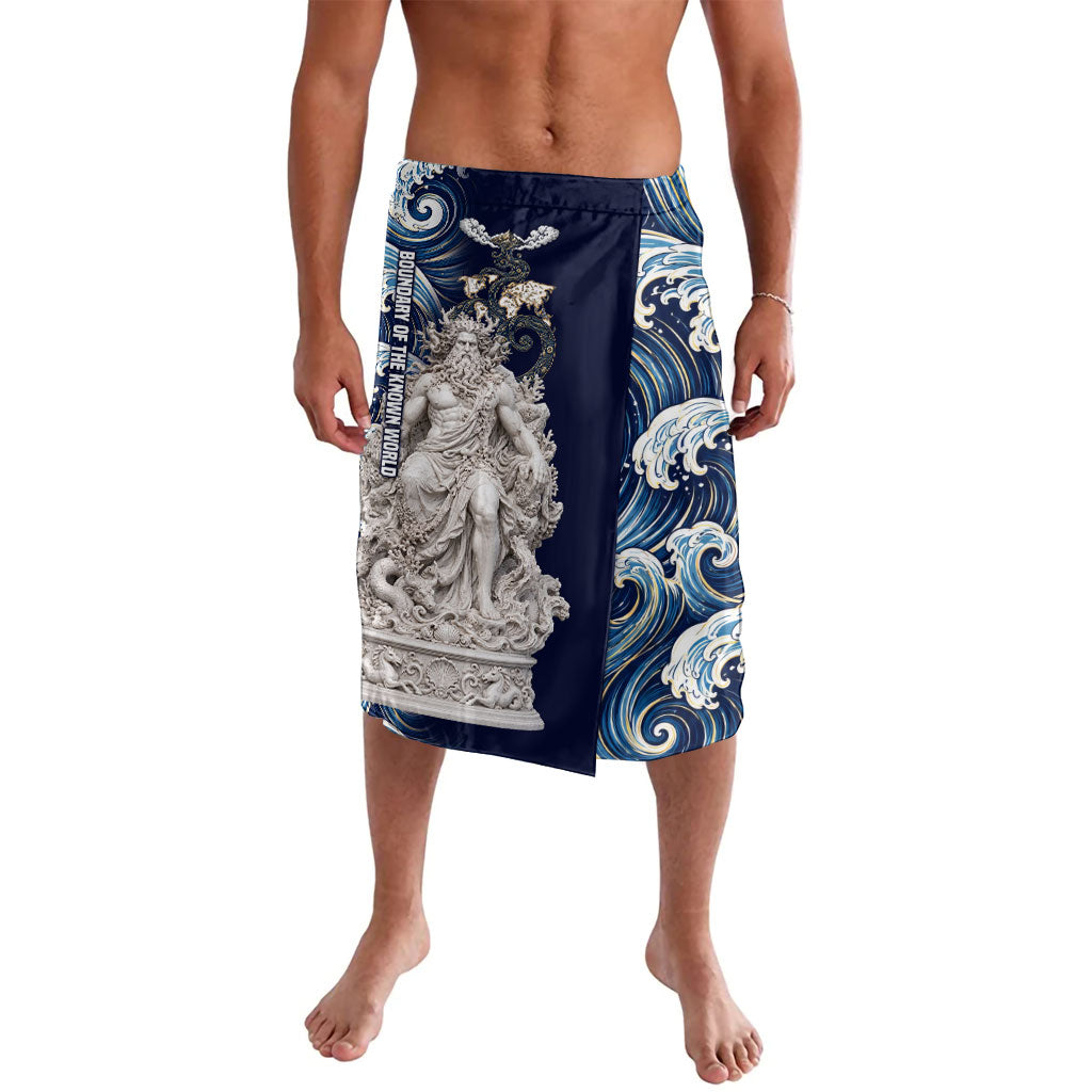 Oceanus Okeanos Greek Titan Sea God Lavalava Classical Marble Statue Sculpted Ocean Waves Design