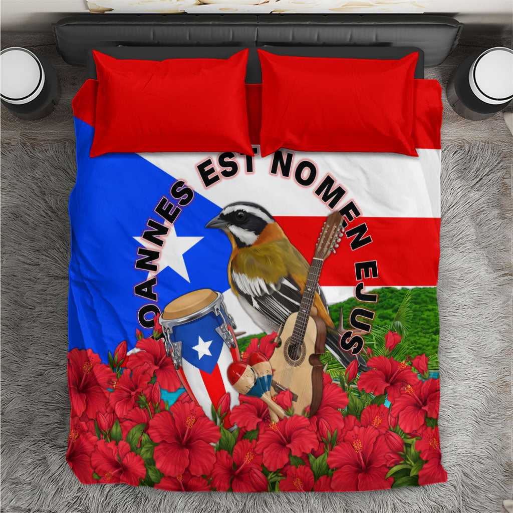 Puerto Rico Hispanic Heritage Month Bedding Set Boricua Pride Tropical Beach Flag Art