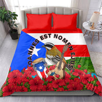 Puerto Rico Hispanic Heritage Month Bedding Set Boricua Pride Tropical Beach Flag Art