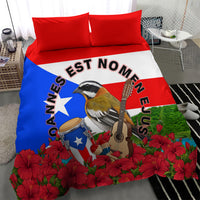 Puerto Rico Hispanic Heritage Month Bedding Set Boricua Pride Tropical Beach Flag Art