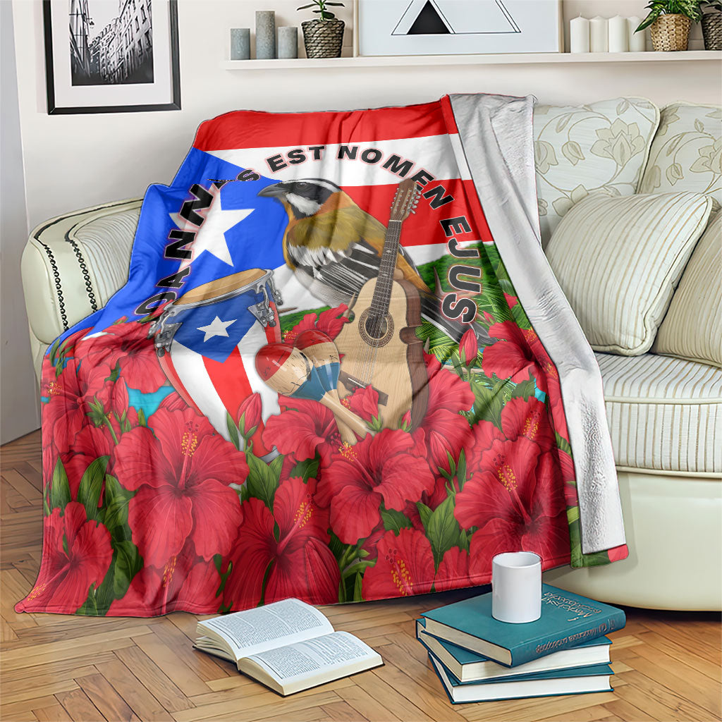 Puerto Rico Hispanic Heritage Month Blanket Boricua Pride Tropical Beach Flag Art