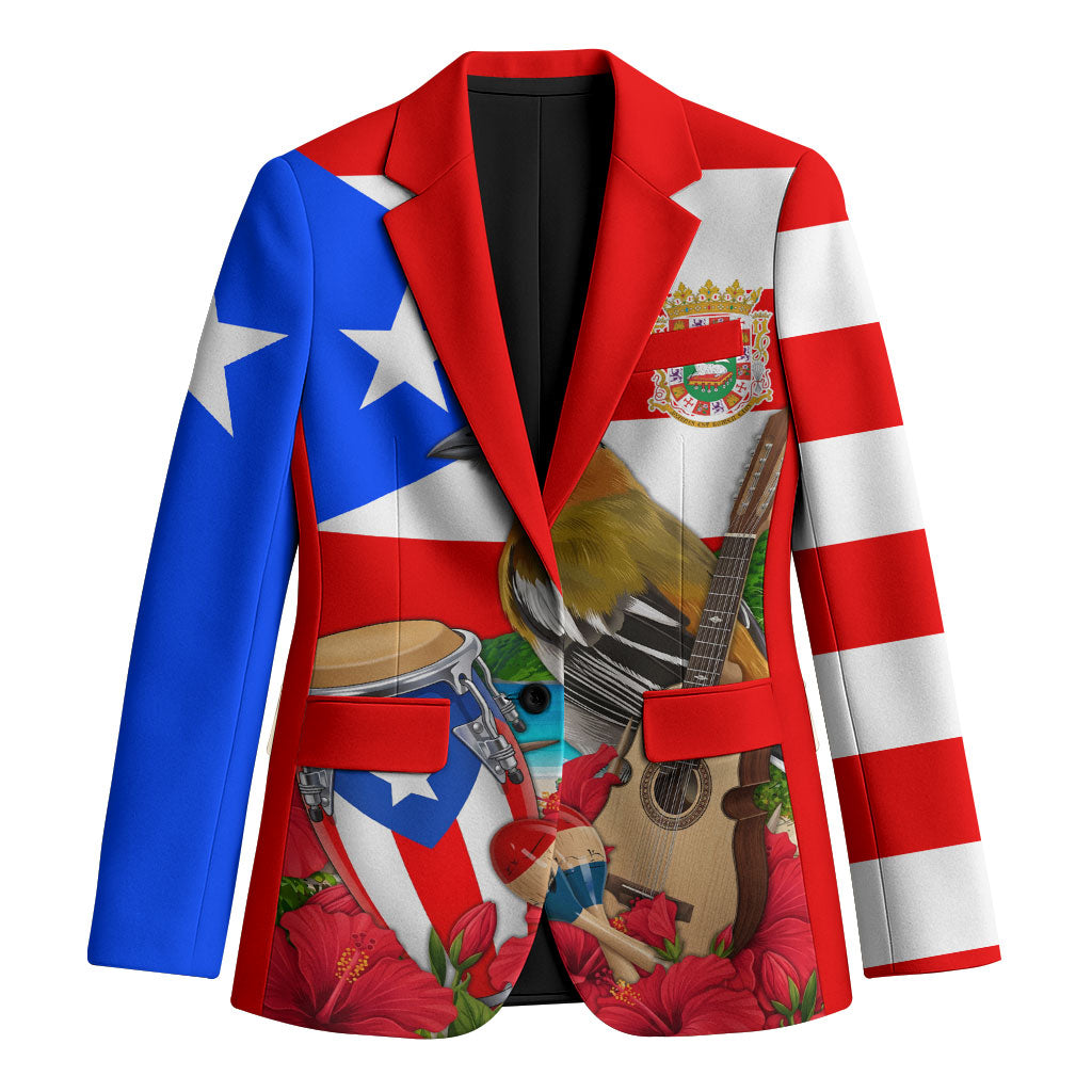 Puerto Rico Hispanic Heritage Month Blazer Boricua Pride Tropical Beach Flag Art