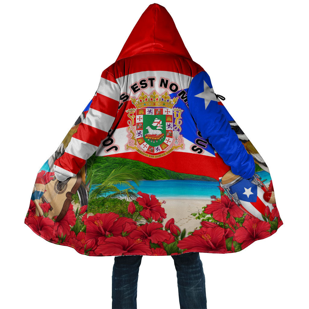 Puerto Rico Hispanic Heritage Month Cloak Boricua Pride Tropical Beach Flag Art