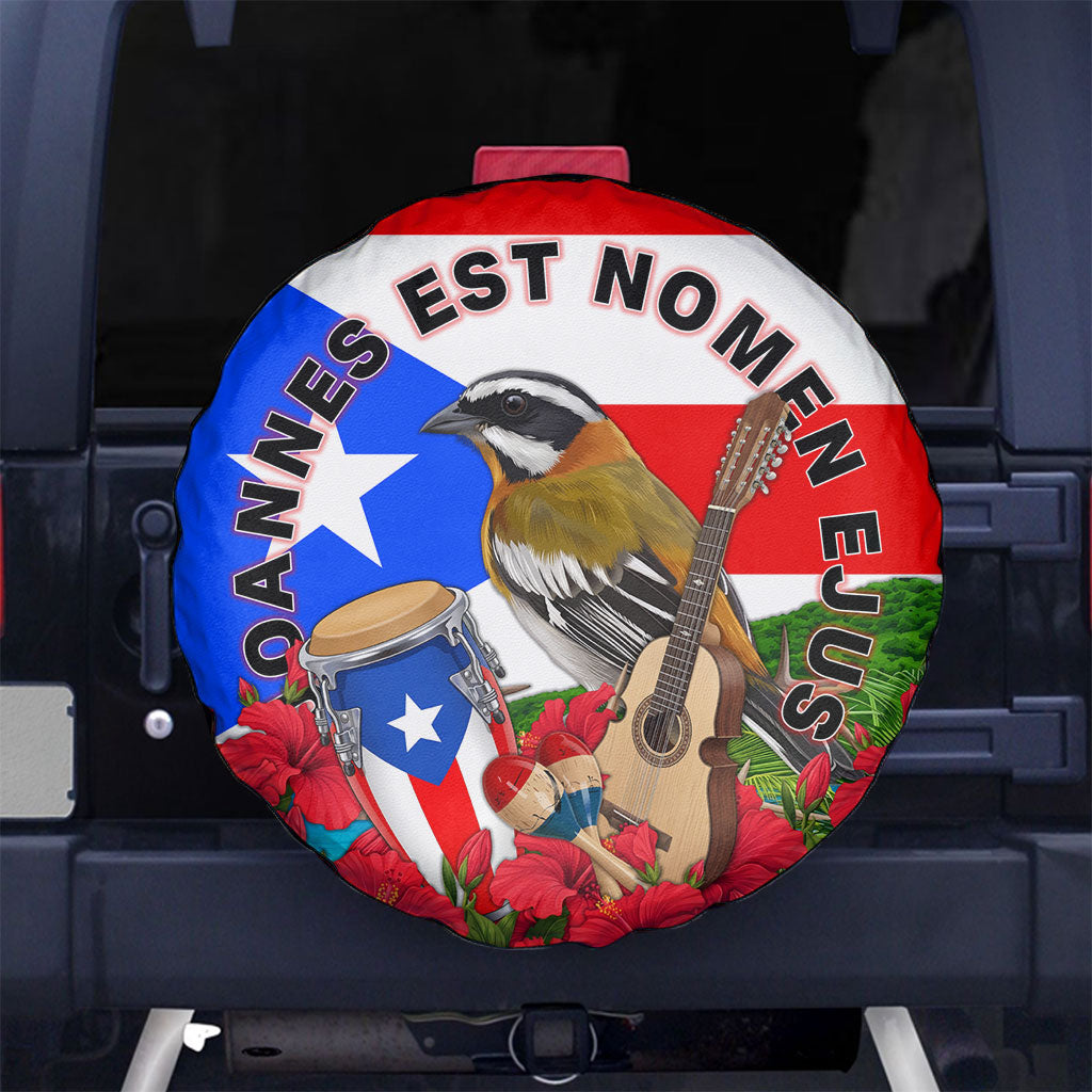Puerto Rico Hispanic Heritage Month Spare Tire Cover Boricua Pride Tropical Beach Flag Art