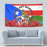 Puerto Rico Hispanic Heritage Month Tapestry Boricua Pride Tropical Beach Flag Art