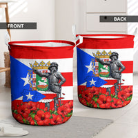 Puerto Rico Hispanic Heritage Laundry Basket Boricua Pride Flag Map And Statue Art