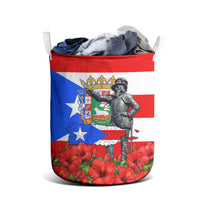 Puerto Rico Hispanic Heritage Laundry Basket Boricua Pride Flag Map And Statue Art