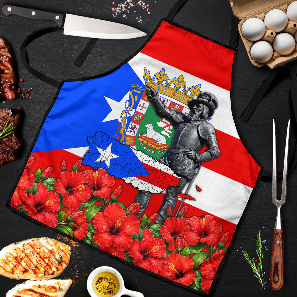 Puerto Rico Hispanic Heritage Apron Boricua Pride Flag Map And Statue Art