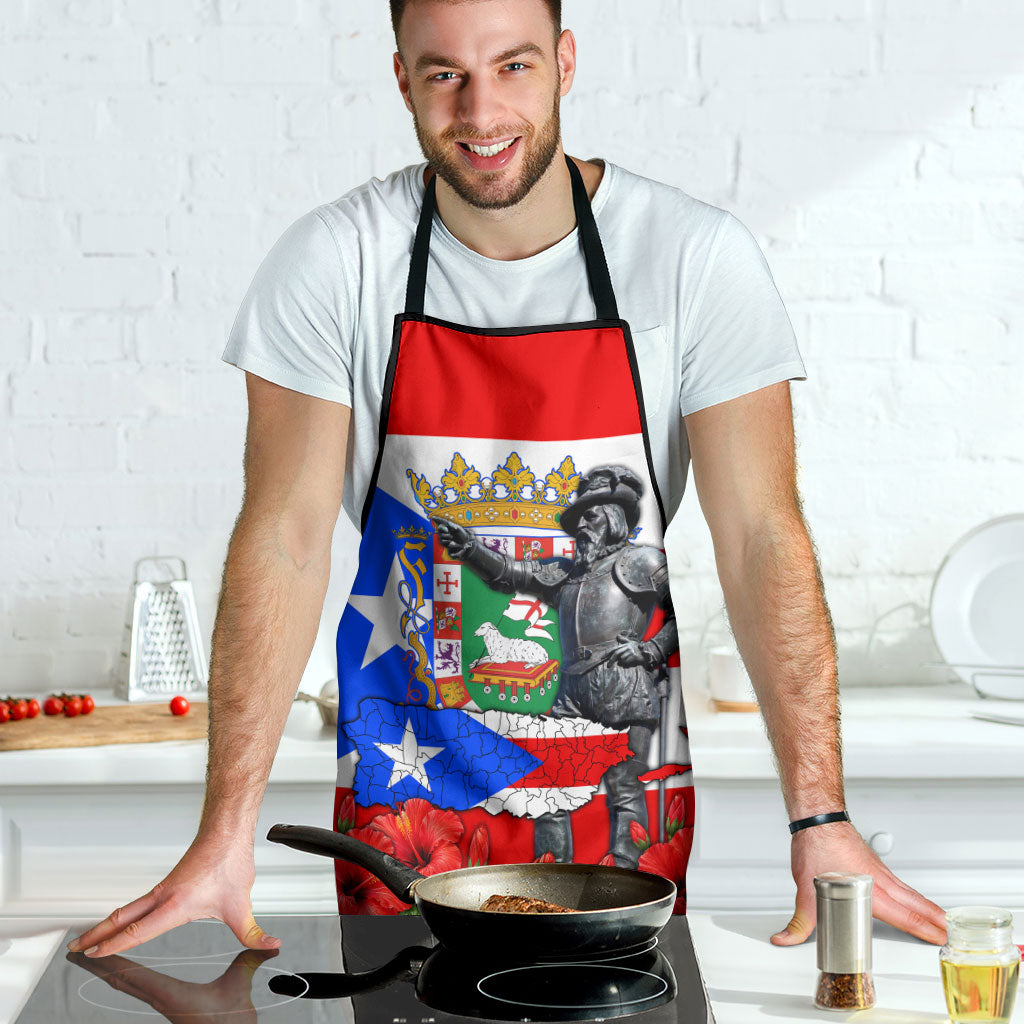Puerto Rico Hispanic Heritage Apron Boricua Pride Flag Map And Statue Art