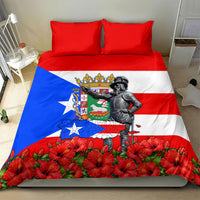 Puerto Rico Hispanic Heritage Bedding Set Boricua Pride Flag Map And Statue Art