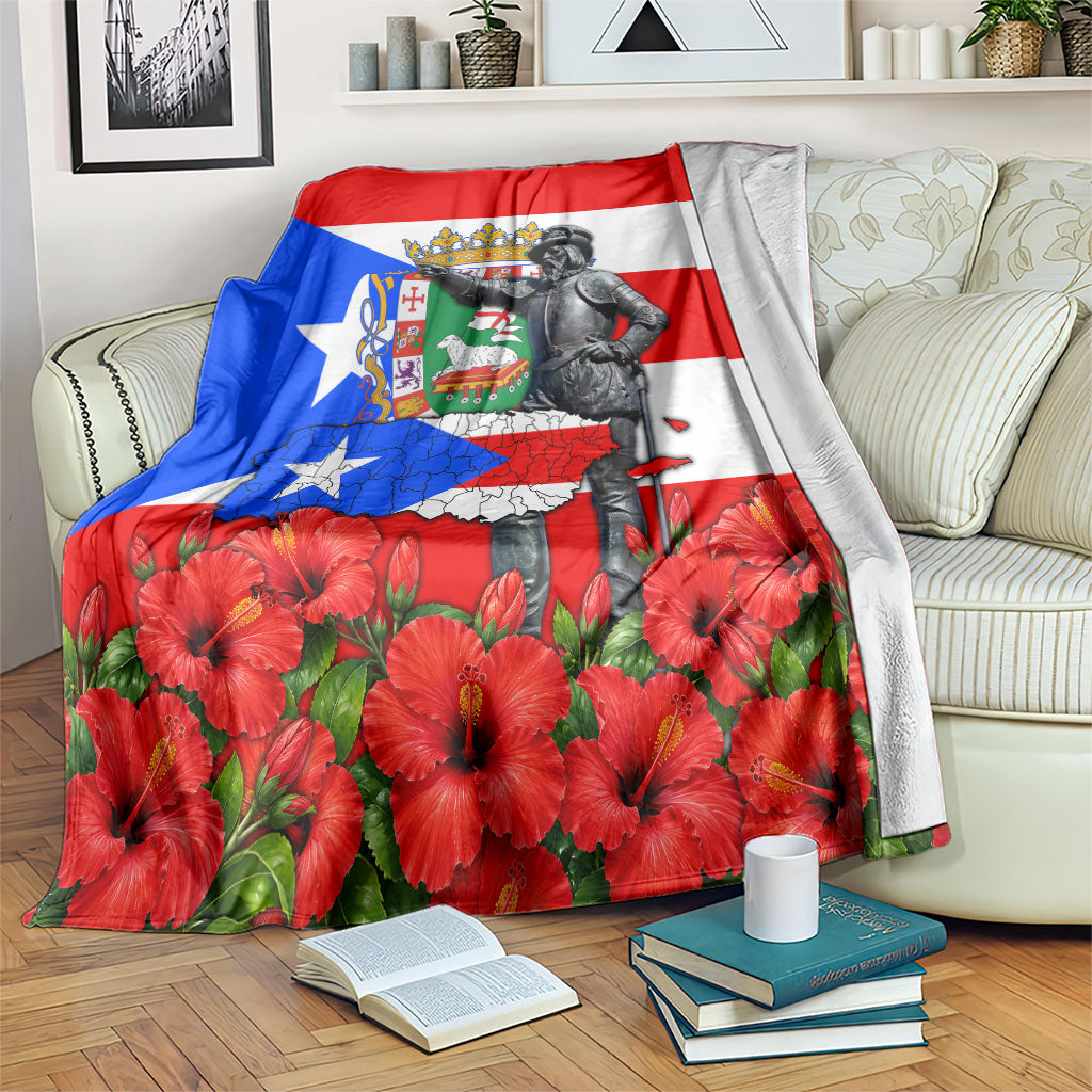 Puerto Rico Hispanic Heritage Blanket Boricua Pride Flag Map And Statue Art
