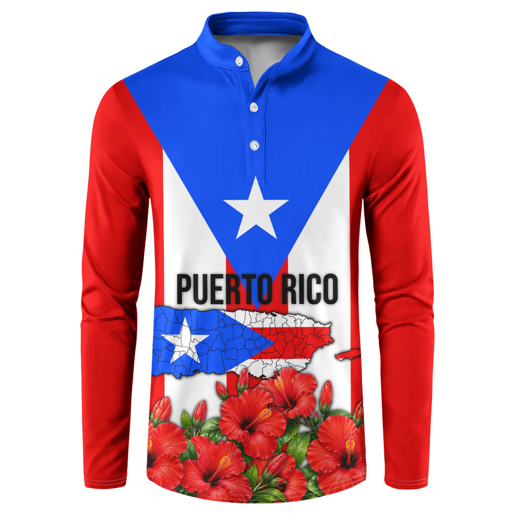 Puerto Rico Hispanic Heritage Button Sweatshirt Boricua Pride Flag Map And Statue Art