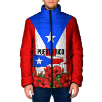 Puerto Rico Hispanic Heritage Padded Jacket Boricua Pride Flag Map And Statue Art