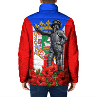 Puerto Rico Hispanic Heritage Padded Jacket Boricua Pride Flag Map And Statue Art