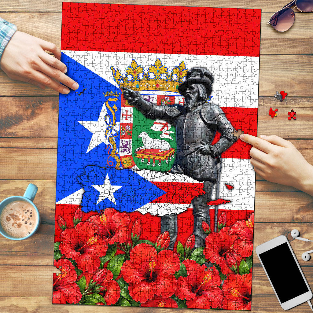 Puerto Rico Hispanic Heritage Puzzle Boricua Pride Flag Map And Statue Art