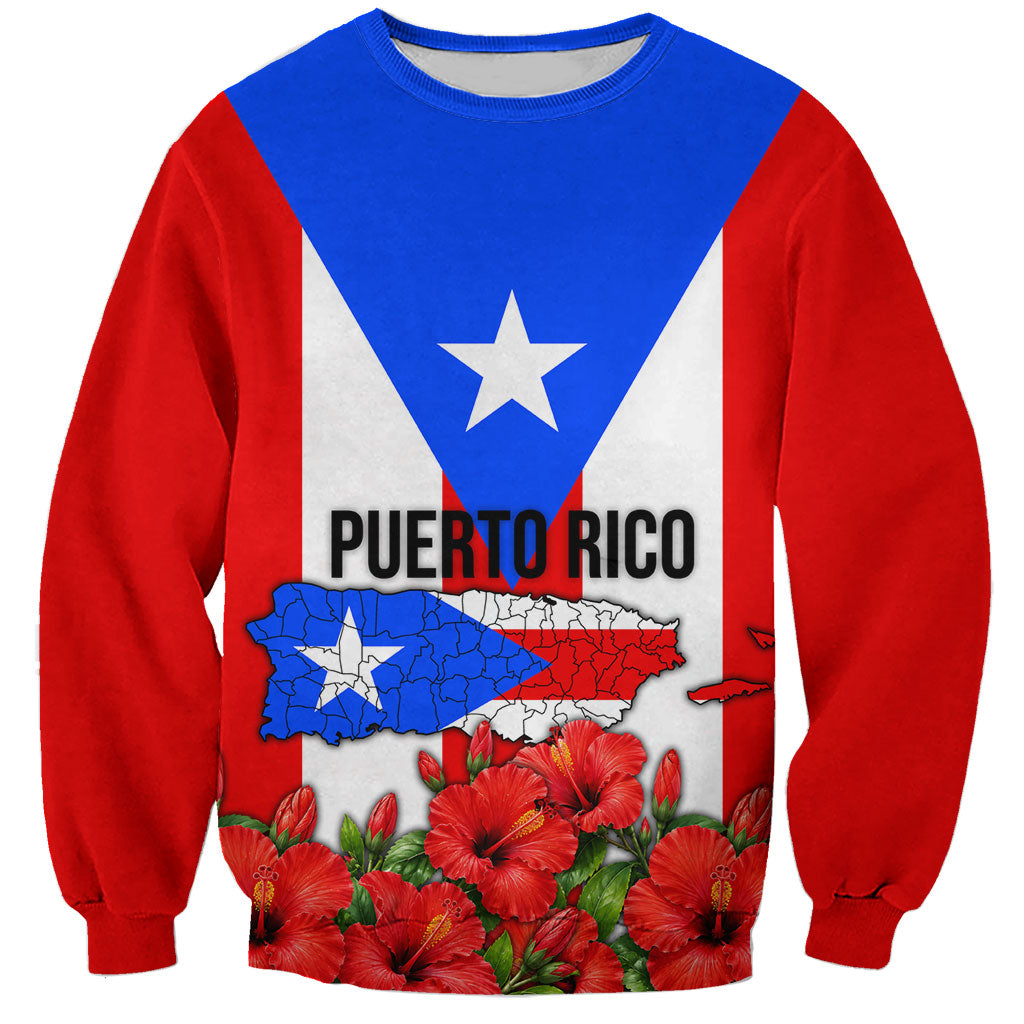Puerto Rico Hispanic Heritage Sweatshirt Boricua Pride Flag Map And Statue Art