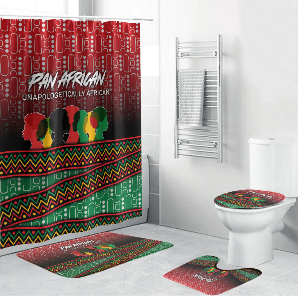 Unapologetically African Pan African Profile Bathroom Set Black Liberation Tribal Geometric Africa Map Raised Fist