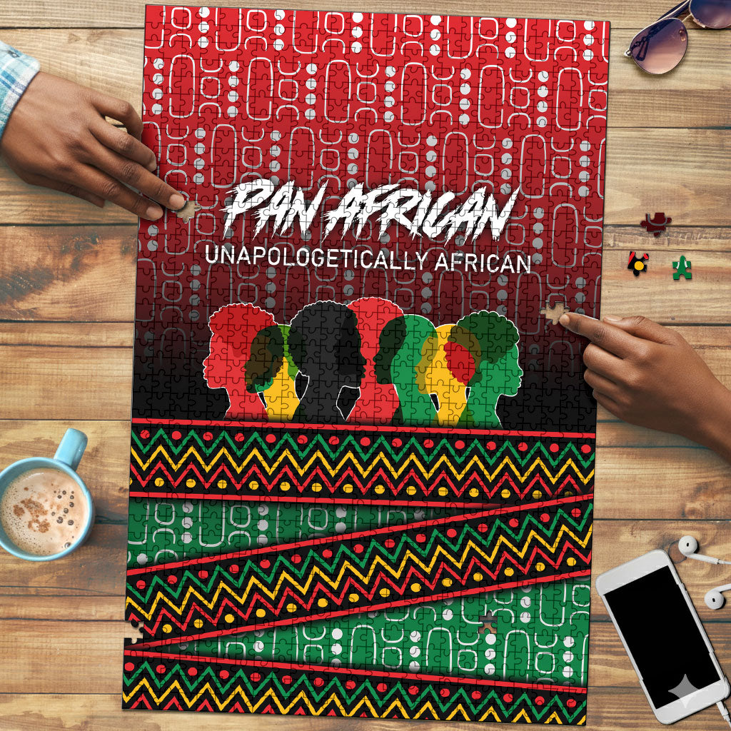 Unapologetically African Pan African Profile Puzzle Black Liberation Tribal Geometric Africa Map Raised Fist