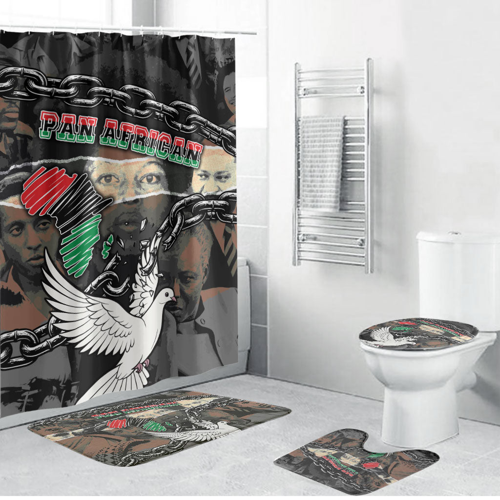 Unified Africa Pan African Raised Fist Peace Dove Chains Bathroom Set Vintage Freedom Flag Map Collage