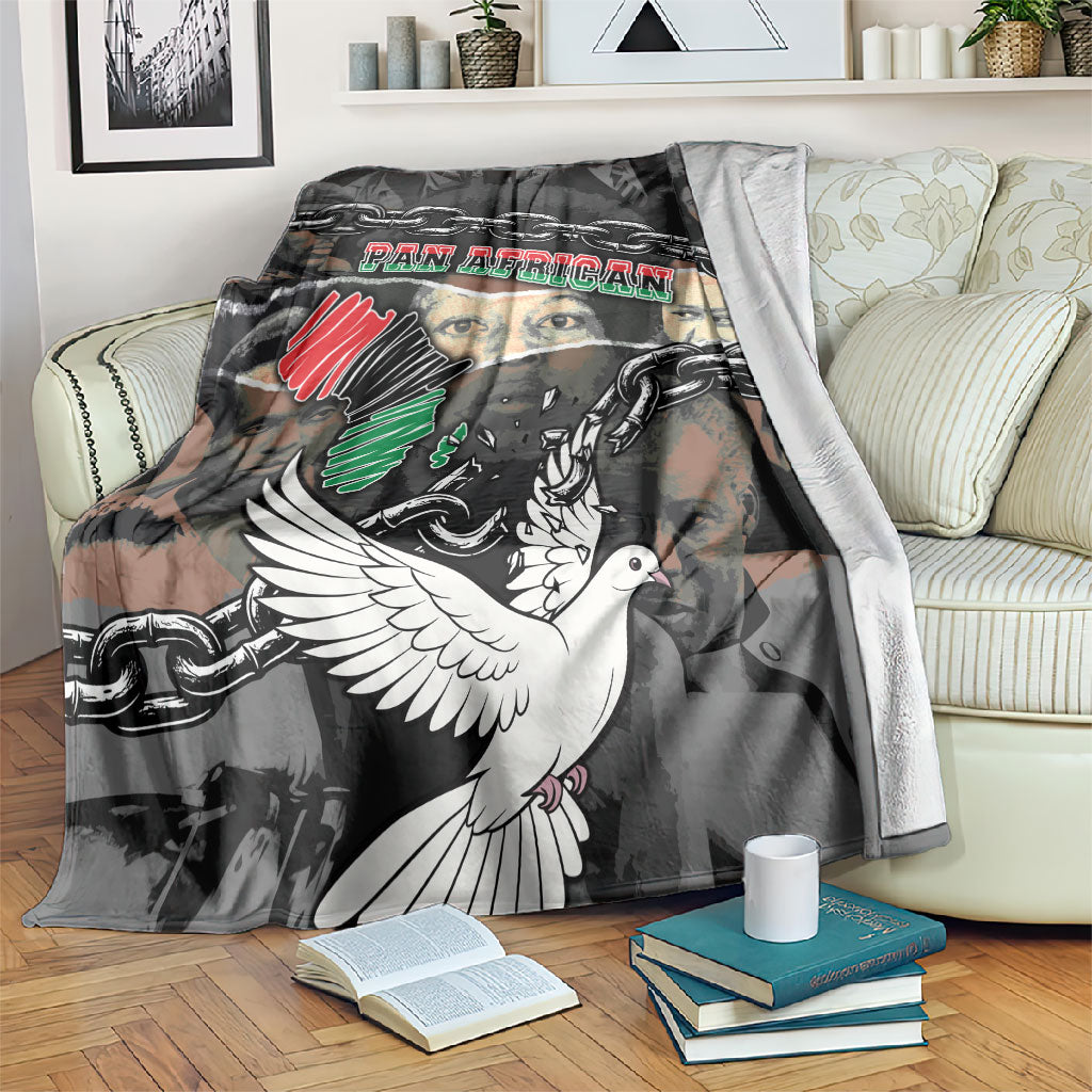 Unified Africa Pan African Raised Fist Peace Dove Chains Blanket Vintage Freedom Flag Map Collage