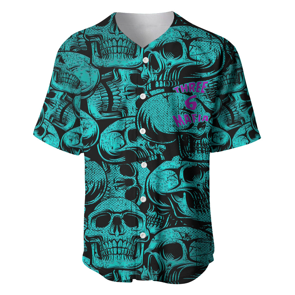 Three 6 Mafia Skull Baseball Jersey Three 6 Mafia - Wonder Print Shop