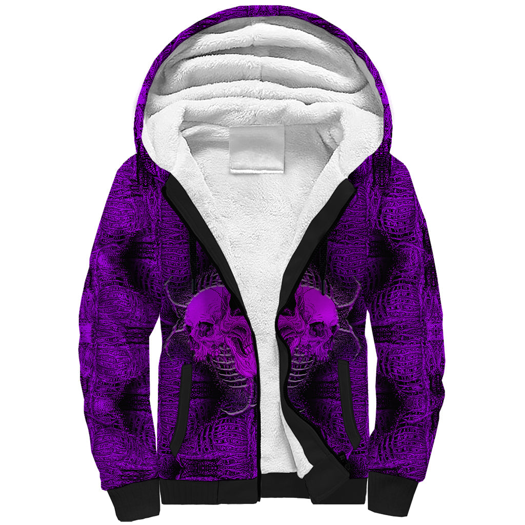 Skull Pattern Sherpa Hoodie I Am Who I Am Your Approval Isn't Needed - Wonder Print Shop