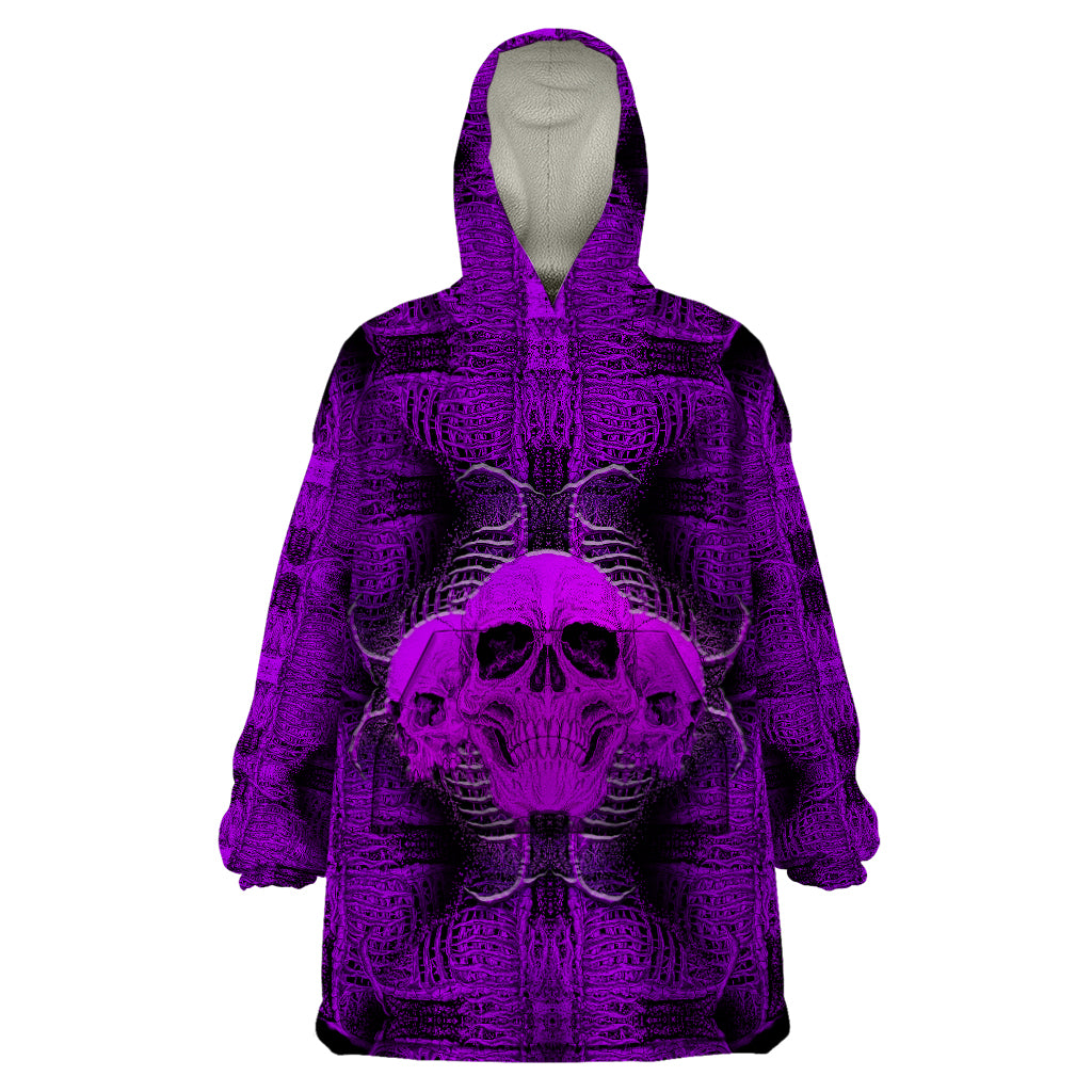 Skull Pattern Wearable Blanket Hoodie I Am Who I Am Your Approval Isn't Needed - Wonder Print Shop