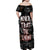 Skull Pattern Family Matching Off Shoulder Maxi Dress and Hawaiian Shirt Never Trust The Living - Wonder Print Shop