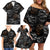 Skull Pattern Family Matching Off Shoulder Short Dress and Hawaiian Shirt Never Trust The Living - Wonder Print Shop