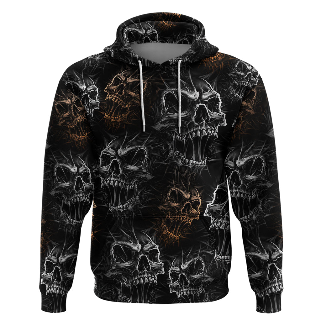 Skull Pattern Hoodie Never Trust The Living - Wonder Print Shop