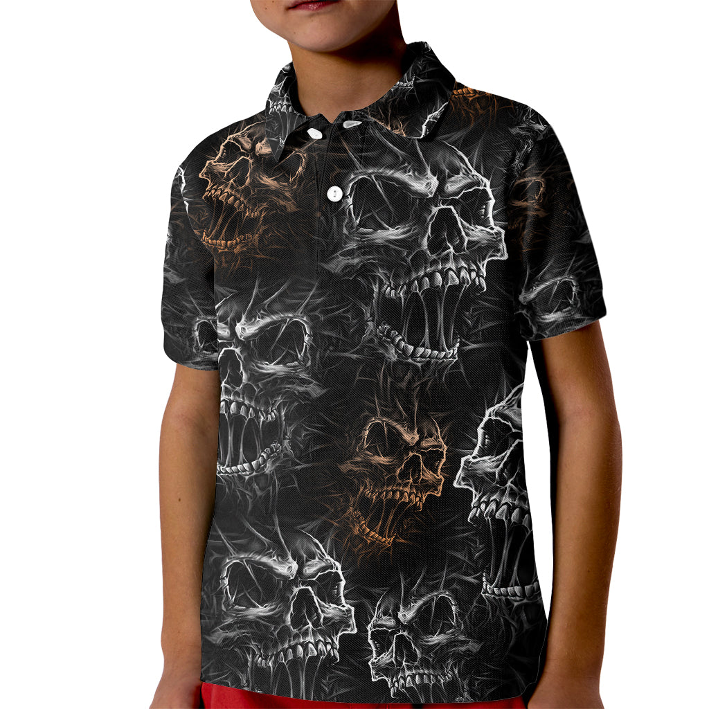 Skull Pattern Kid Polo Shirt Never Trust The Living - Wonder Print Shop