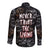 Skull Pattern Long Sleeve Button Shirt Never Trust The Living - Wonder Print Shop