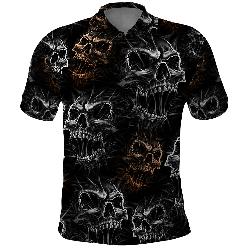 Skull Pattern Polo Shirt Never Trust The Living - Wonder Print Shop