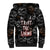 Skull Pattern Sherpa Hoodie Never Trust The Living - Wonder Print Shop