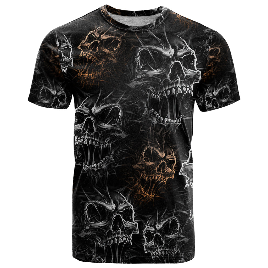 Skull Pattern T Shirt Never Trust The Living - Wonder Print Shop