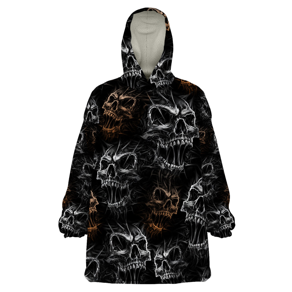 Skull Pattern Wearable Blanket Hoodie Never Trust The Living - Wonder Print Shop