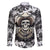 Skull Cowboy Family Matching Long Sleeve Bodycon Dress and Hawaiian Shirt Out Law - Wonder Print Shop