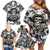 Skull Cowboy Family Matching Off Shoulder Short Dress and Hawaiian Shirt Out Law - Wonder Print Shop