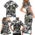 Skull Cowboy Family Matching Short Sleeve Bodycon Dress and Hawaiian Shirt Out Law - Wonder Print Shop