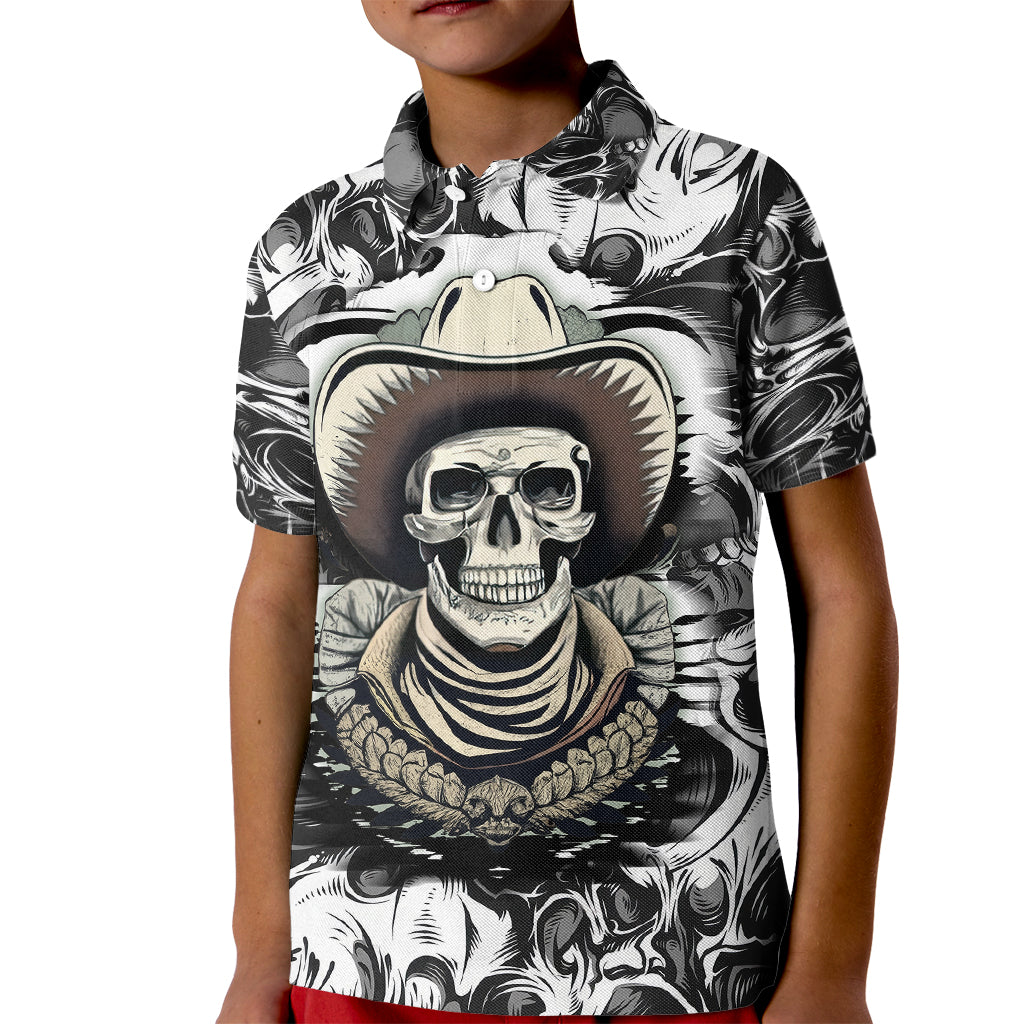 Skull Cowboy Kid Polo Shirt Out Law - Wonder Print Shop