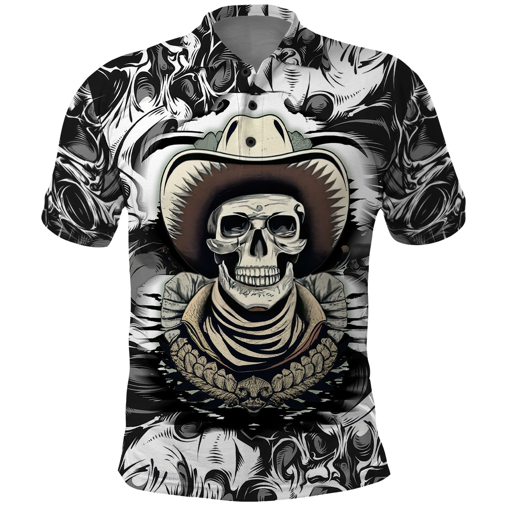 Skull Cowboy Polo Shirt Out Law - Wonder Print Shop